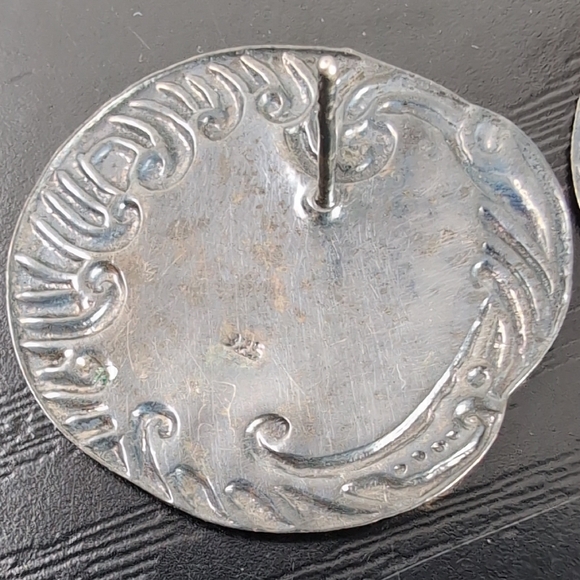 Vintage Silver 925 And Gold Tone Earrings - Picture 5 of 6